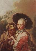 unknow artist A Young woman with a palm reader USA oil painting reproduction